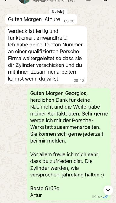 Porsche 996/997 Verdeckzylinder repariert – Zuverlässige Hydraulik für Ihr Cabrio